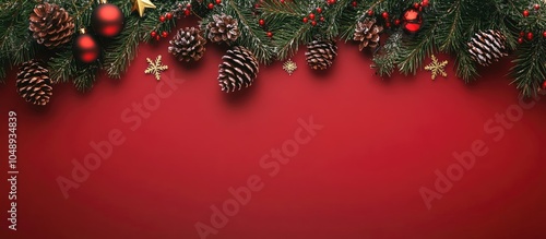 On a red background at the ...