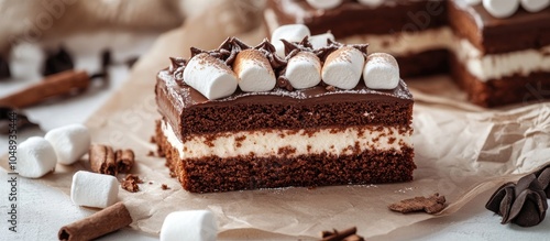 Chocolate cake slices made ...