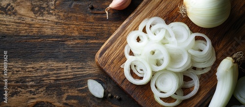 sliced onions on a cutting ...
