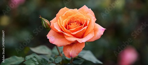 vibrant orange rose with a ...