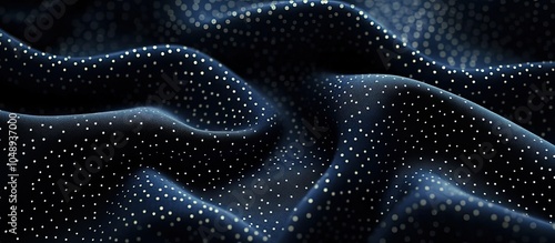 Dark blue cotton fabric fea...