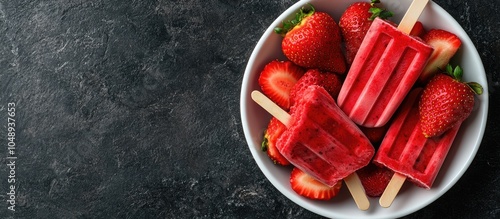 Strawberry ice cream popsic...