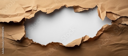 Brown packaging paper torn ...