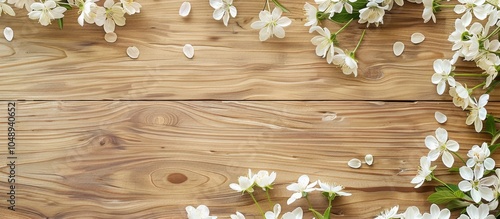 White flowers on a wooden s...