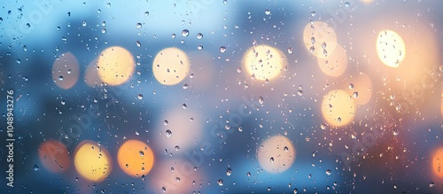 Raindrops on window glass w...
