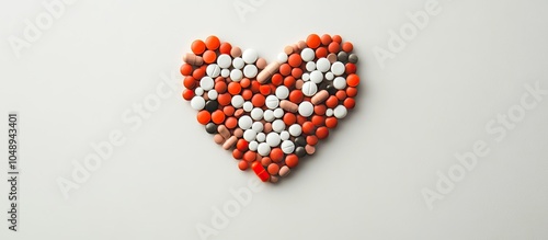 Various pills arranged in a...