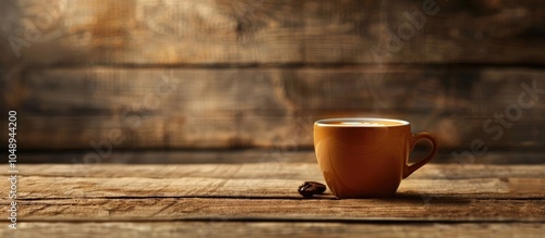 Coffee cup on wood surface ...