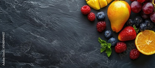 Fruits background in yellow...