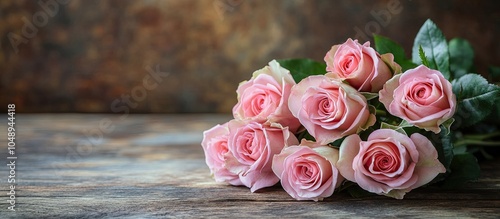 Bouquet of pink roses on a ...
