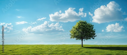A lone tree in a green mead...