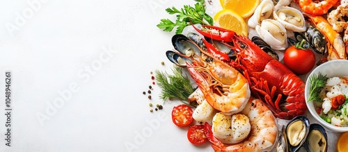 Fresh seafood dishes on a w...