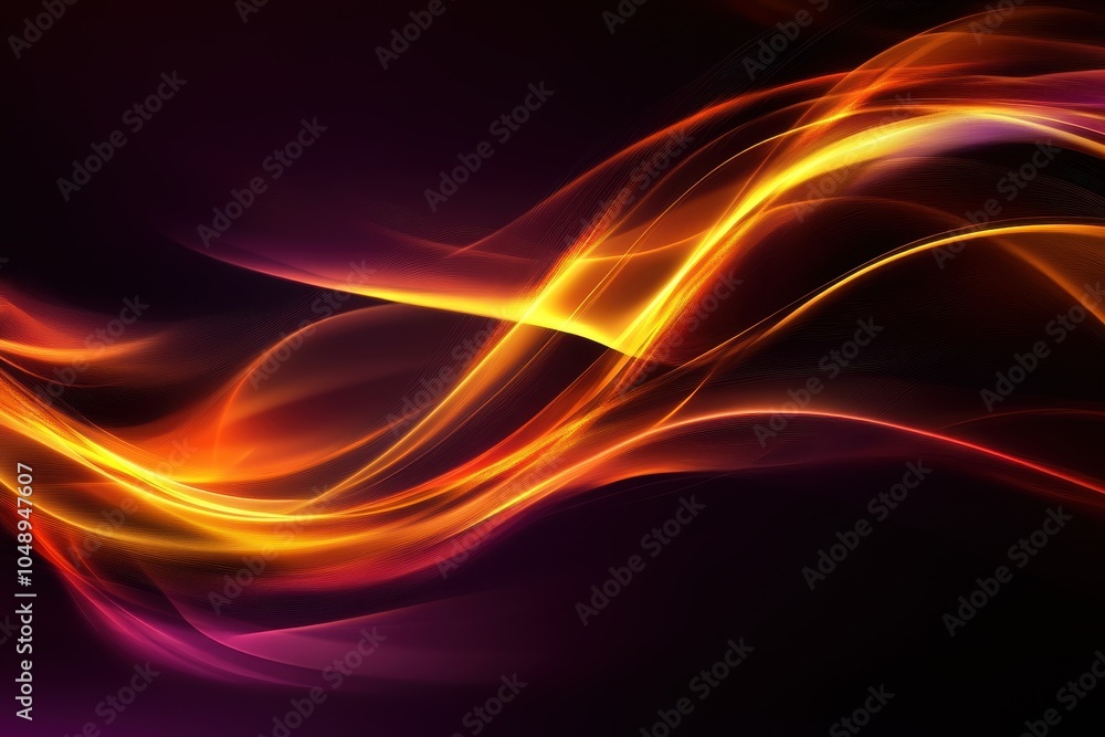 Obraz premium Vibrant abstract swirls of orange and yellow light creating a dynamic visual effect against a dark background