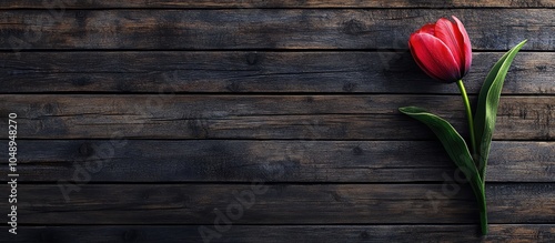 Tulip flower on a dark barn...