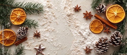 Christmas flat lay arrangem...