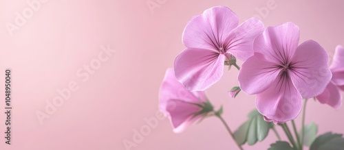 A Pelargonium grandiflorum Burghi purple genarium with selective focus and copyspace