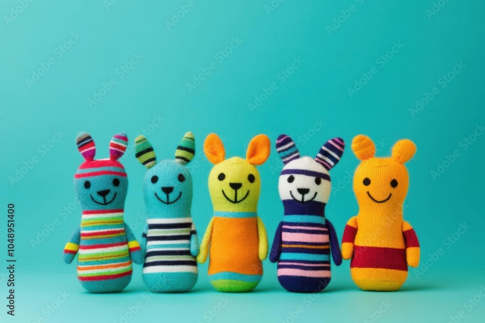 Obraz premium Playful sock puppet characters, creative and fun, National Sock Day celebration