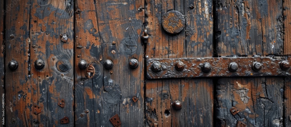 A piece of an aged wooden door used as a background. with copy space image. Place for adding text or design A piece of an aged wooden door used as a background. with copy space image. Place for adding text or design