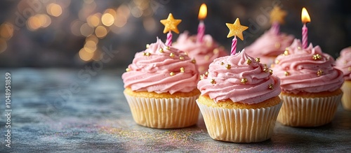Golden star shaped candles ...