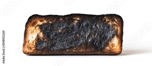 Black coal toast bread isol...