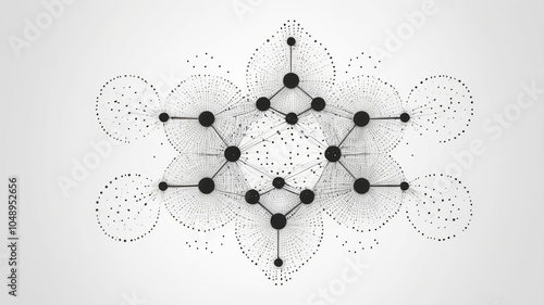 Geometric Dot Cluster with Symmetrical Patterns