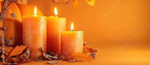 Burning candles alongside p...