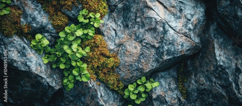 Vibrant green leaves agains...