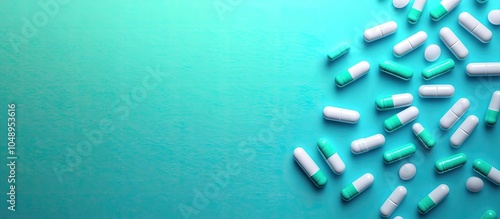 Green and white pills or ca...