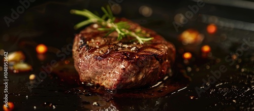The grilled beef against th...