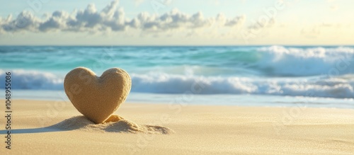 Heart created in the sand w...