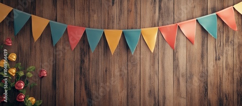 Small flags surrounding a w...