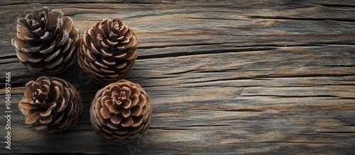 Pine cones and a branch on ...