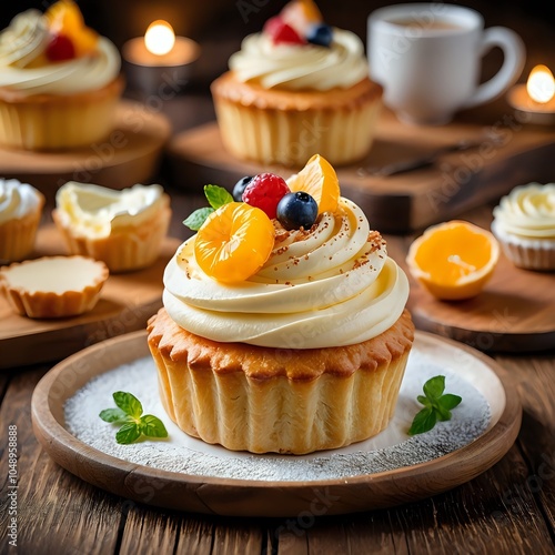 cupcakes on a plate photo