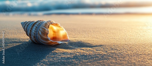 Seashell on the sand. with ...