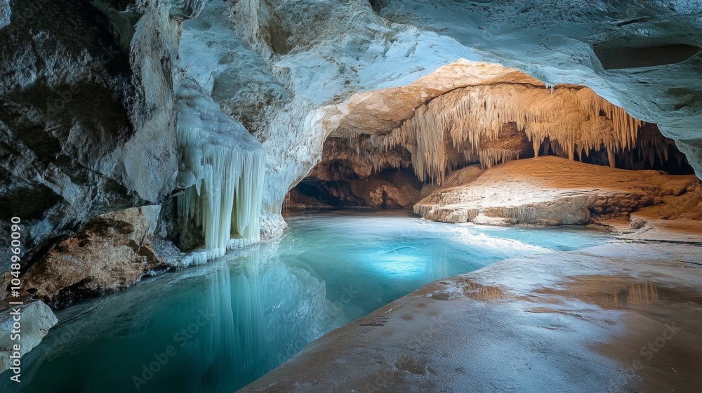 Naklejka premium illustration of an ice cave