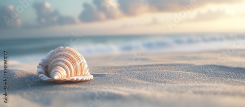 Seashell on the sand. with ...