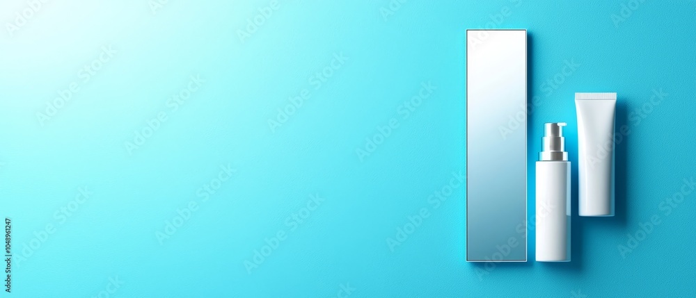 A toothbrush and a tube of toothpaste on a blue surface Nearby, a mirror and another tube of toothpaste A toothbrush and a tube of toothpaste on a blue surface Nearby, a mirror and another tube of toothpaste