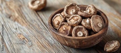 A small bowl of dried shiit...