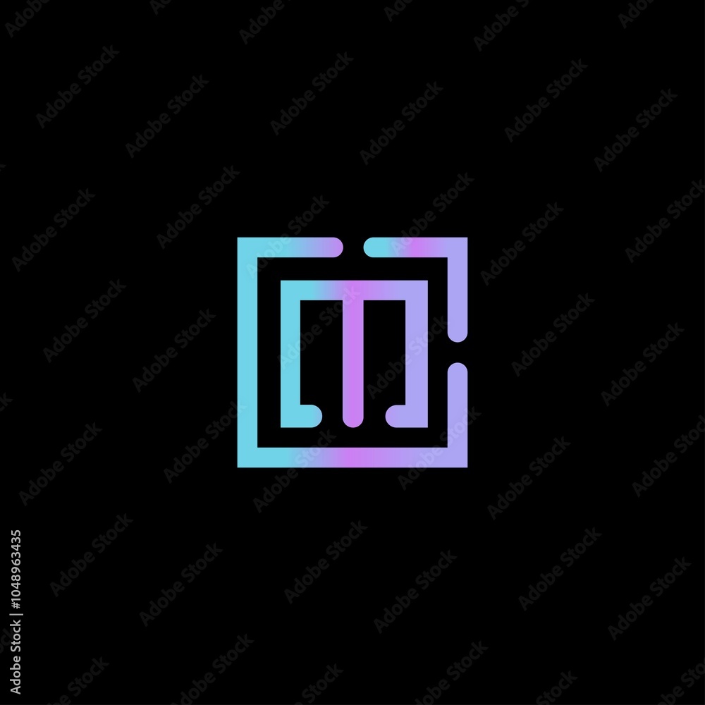Geometric square shape vector logo design Geometric square shape vector logo design