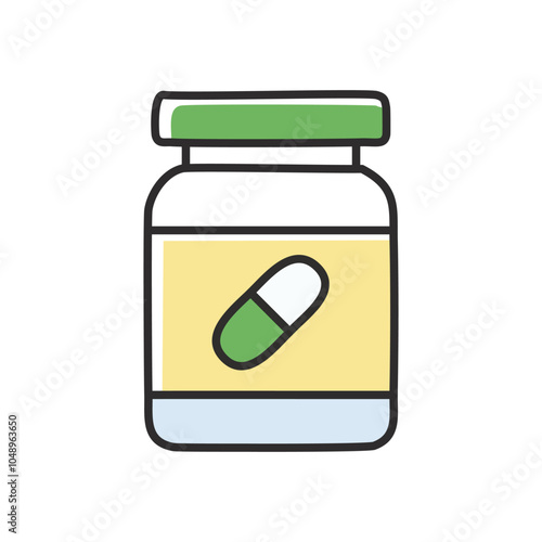 Medicine bottle icon, filled outline design editable stroke vector