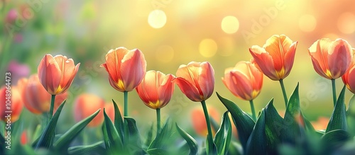 Tulip flowers in spring on ...