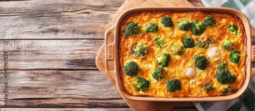 Broccoli egg casserole in a...