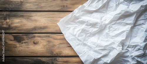 Crumpled white paper on a w...