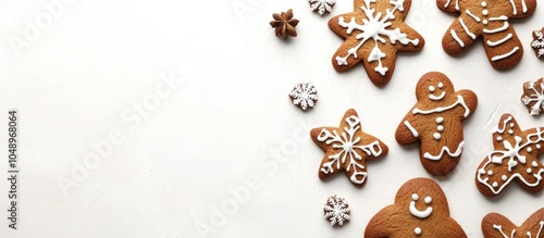 gingerbread cookies on a wh...