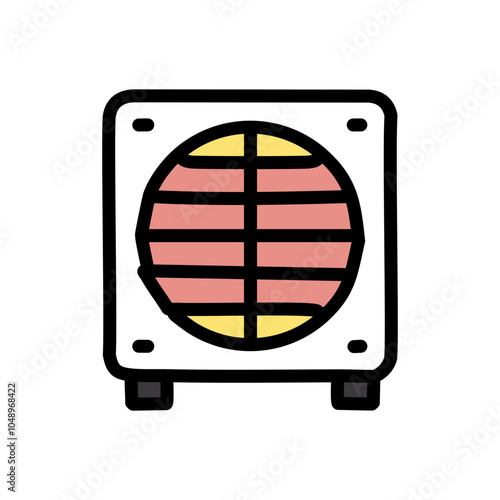 Flat style color illustration of heater vector art