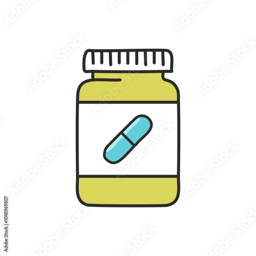 medicine bottle icon, vector illustration, editable stroke.