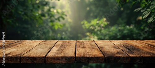 Empty wooden table set agai...