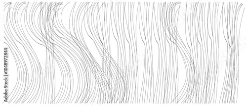 Wavy background. Hand drawn waves. Seamless wallpaper on horizontally surface. Stripe texture with many lines. Waved pattern. Line art. Print for banners, flyers or posters