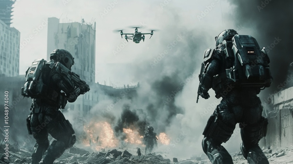 futuristic war illustration futuristic war illustration