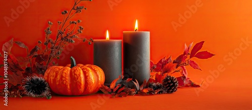 Burning candles alongside p...