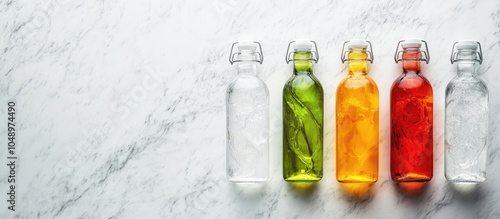 Bottles containing various ...